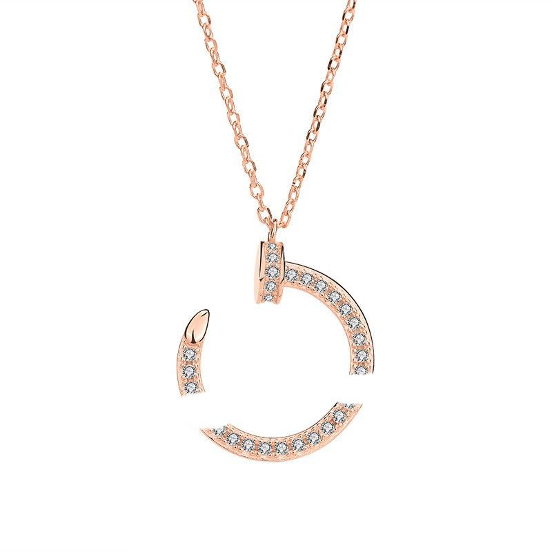 Kajia Diamond Nail Necklace - Elegant Women's European and American Style Non-Fading Clavicle Chain