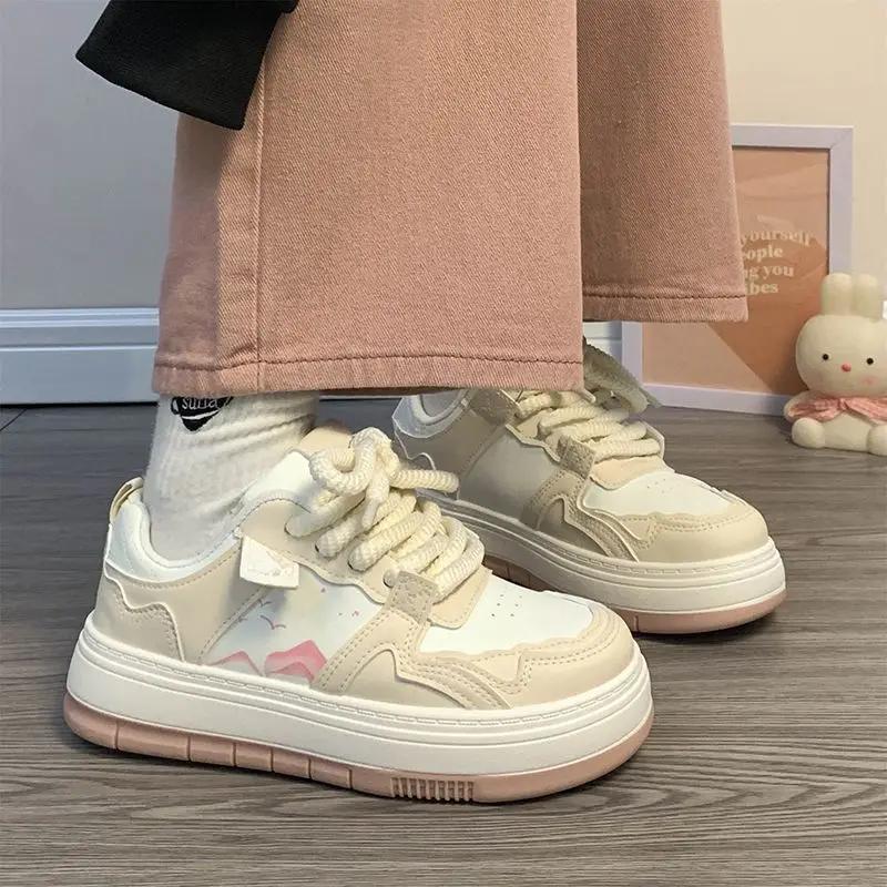 Contrast Color Woman Footwear Spring Autumn Aesthetic Shoes for Women Deals 39 Y2k Fashion High Quality On Offer Vulcanized Shoe