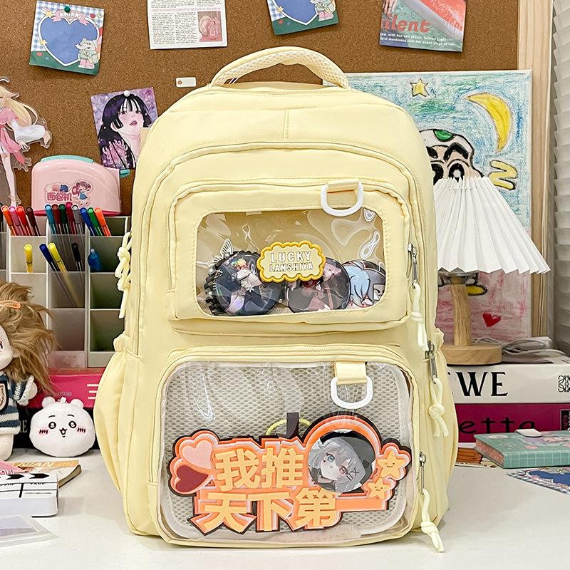Schoolbag Japanese Transparent Second Dimensional Comic-Con School Bag Student Girl Cartoon Large Capacity Trend Visual Bar Pain Bag