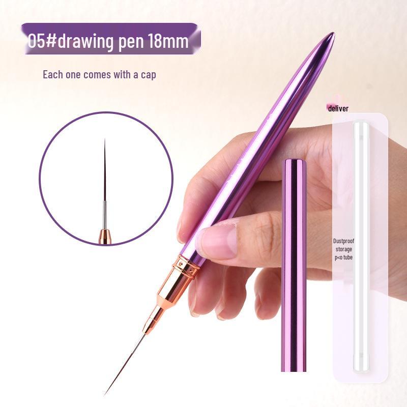 

Metal Rod Nail Art Liner Brush - Extra Fine Painting Pen for Nail Salon Detail and Flower Design