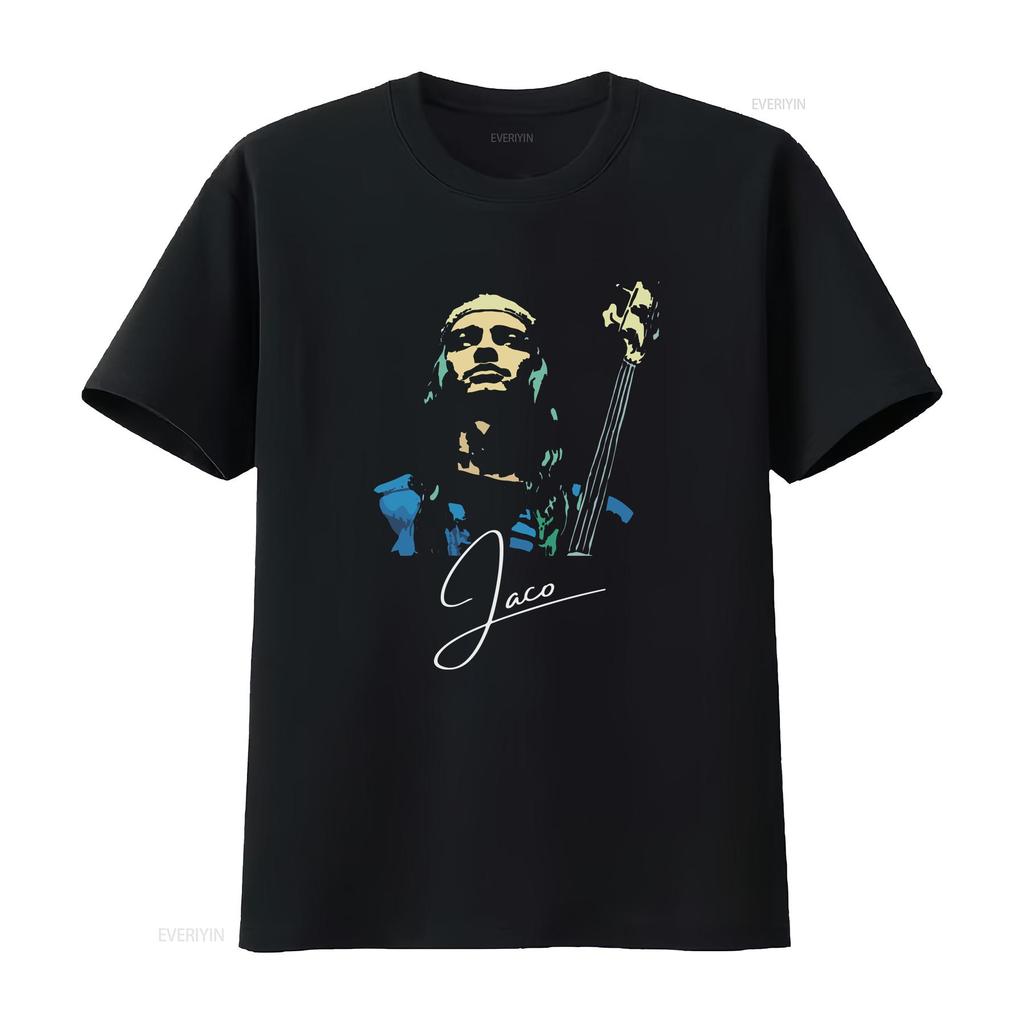 T-shirt Signature Jaco Pastorius vintage Lavata grafica uomo Versatile Casual Elastica Comoda moda Alla moda