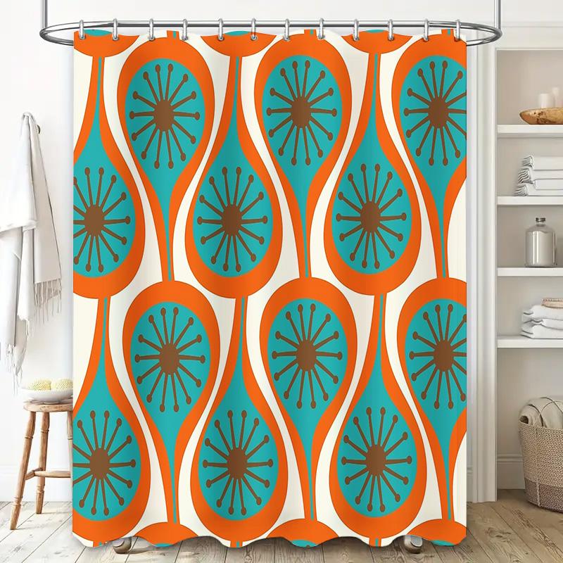 Boho Shower Curtain Abstract Floral Pattern Nature Botanical Art Bathroom Decor Farmhouse Modern Home Textile Accessories