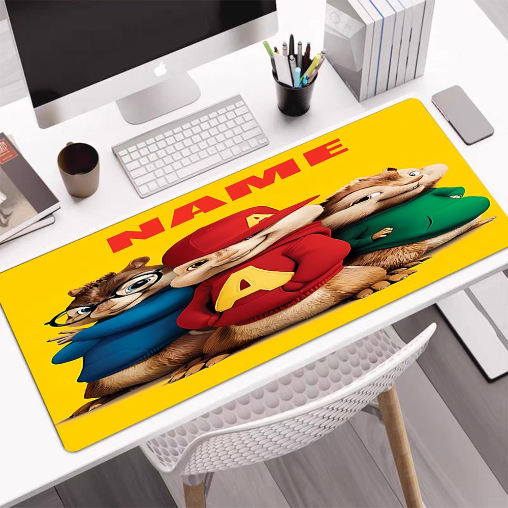 Custom Name Alvin and the Chipmunks Theme Mouse Pad, Non Slip Rubber Base, Multifunctional Office & Home Decor, Perfect for Workspace Personalization.