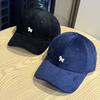 New letter-embroidered corduroy pony casual unisex spring and autumn soft-top baseball cap for outings, sun protection, and fashion