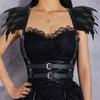 Body Harness Feathers Hollow Out Tops Epaulette Shoulder Wing Punk Goth Raves Festival Burning Man Costumes for Womens