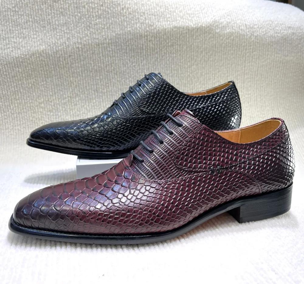 Fashion Handmade Red Genuine Leather Men's Office Business Shoes with Monk Shoelace Buckle for Wedding Suit Casual Formal Wear