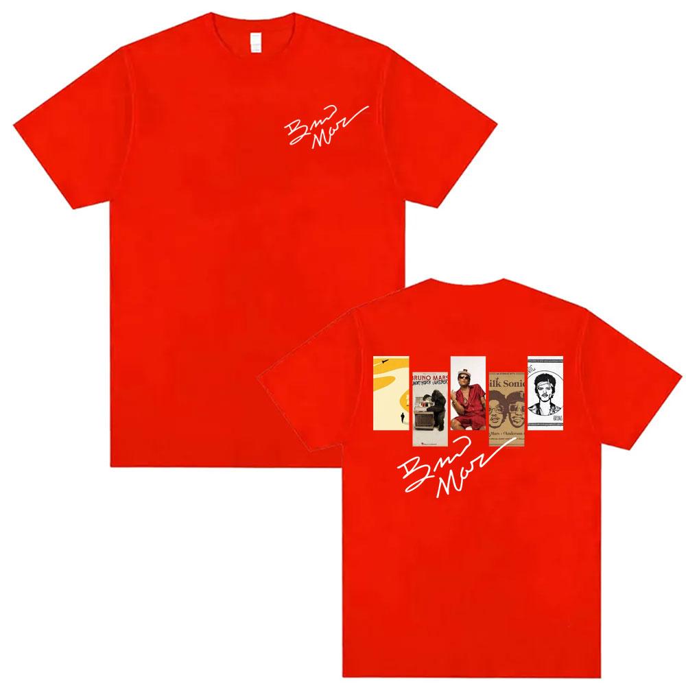 

Bruno Mars Music Album 2026 Tour Cover T Shirts Unisex Women Fashion Hip Hop Punk Style Tshirts Cotton Casual High Quality T Shirt S