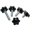 British 1/4 Six-Point Torx Hand-Tightened Star-Shaped Rubber Knob Adjustment Handle