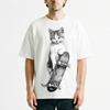 Cat Skateboard Vintage Retro Skater Kitten T-Shirt Funny Animal Lover Gift Tee