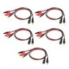 5 Sets Crocodile Clip To DC Adapter Cable Male Female Connector Battery Test Cable 50cm Length