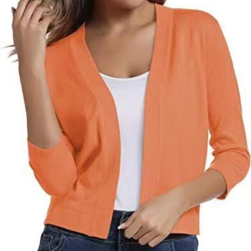 IHUASU Knitwear Women's Simple Versatile Short Jacket Autumn and Winter Knitted Cardigan