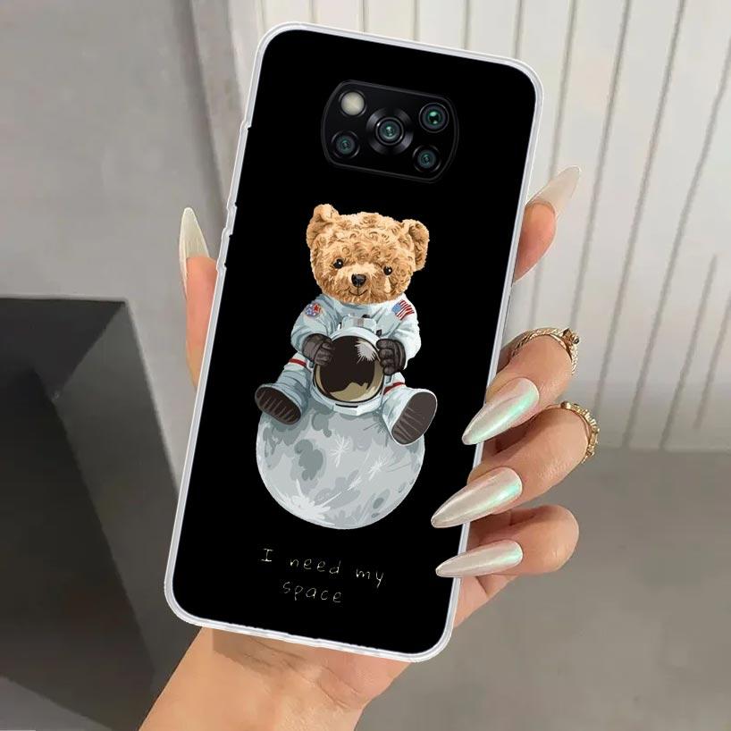Fashion Brand Bear Phone Case for Xiaomi Poco X5 X6 X7 Pro F7 Ultra M7 Redmi 15 15C 13 13C 12 12C 10 10A 10C 9 9A 9C 9T Shell Po