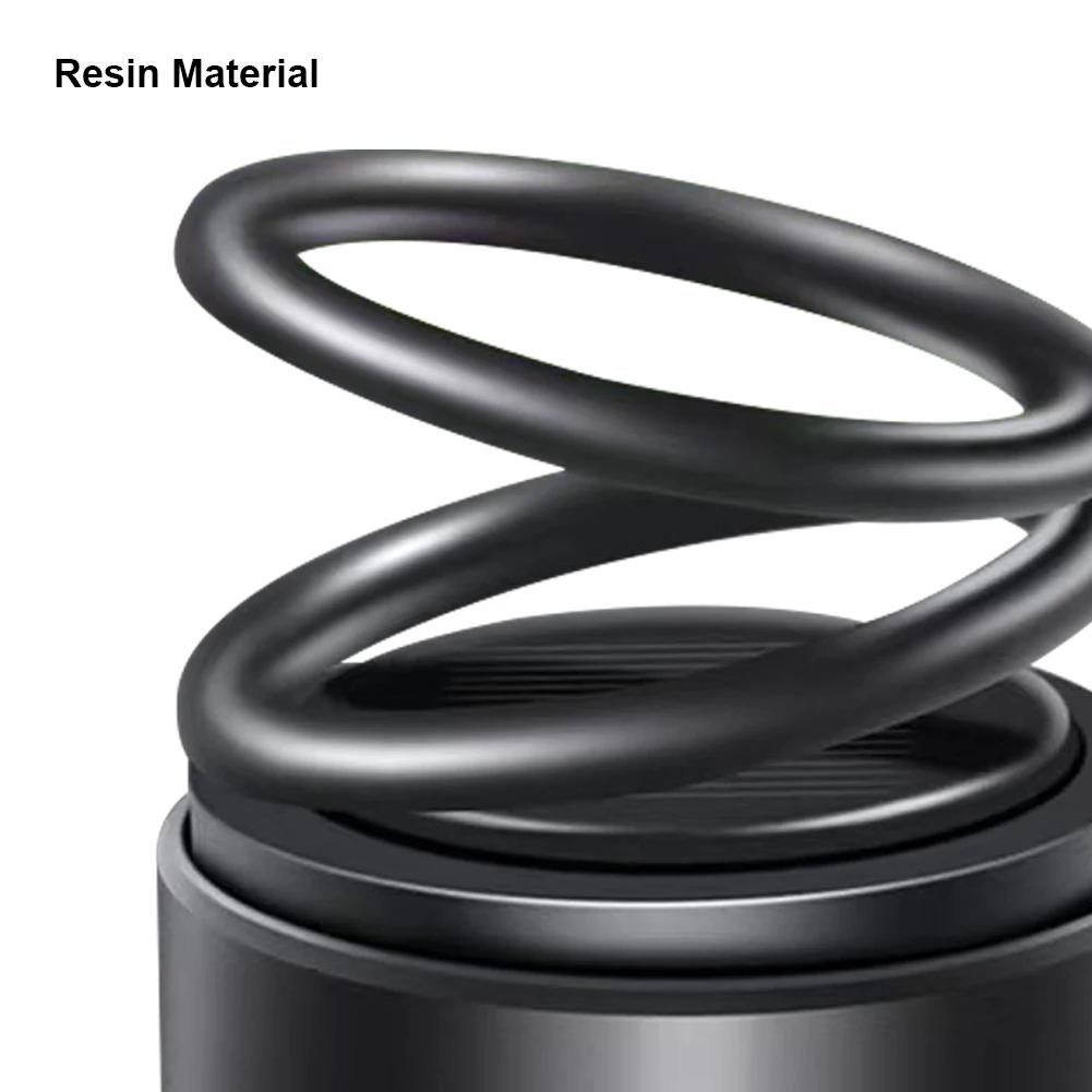 Solar Powered Aromatherapy Diffusers Rotating Suspension Double Ring Car Aromatherapy Car Decoration Accessories