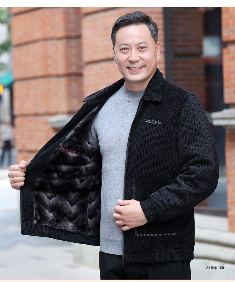 Dad's 2024 Casual Spring/Autumn Jacket for Elderly Men - Ideal for 50-Year-Olds and Up.