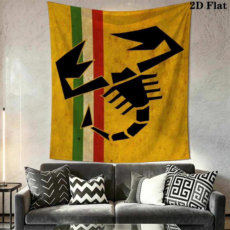 Abarth Wall Tapestry Aesthetic Wall Hanging Printed Fabric Blanket Decorative Tapestries for Bedroom Living Room Home Decor
