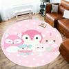 1pc Pink Animals Round Chair mat Area Rug - Non-Slip, Floor Mat for Office, Bedroom, home decor Christmas Gift p0811229