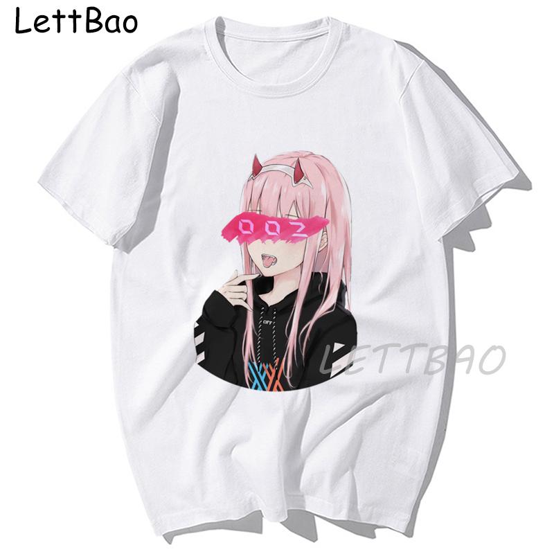 Darling In The Franxx Anime Vintage Tees Funny T Shirt Zero Two Hentai O Neck