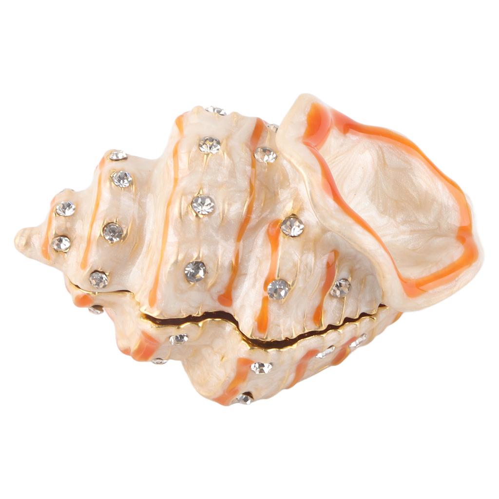 Boîte à Bijoux en Métal Exquise Forme de Coquillage Alliage Boîte de Rangement pour Bijoux pour Décoration de Bureau