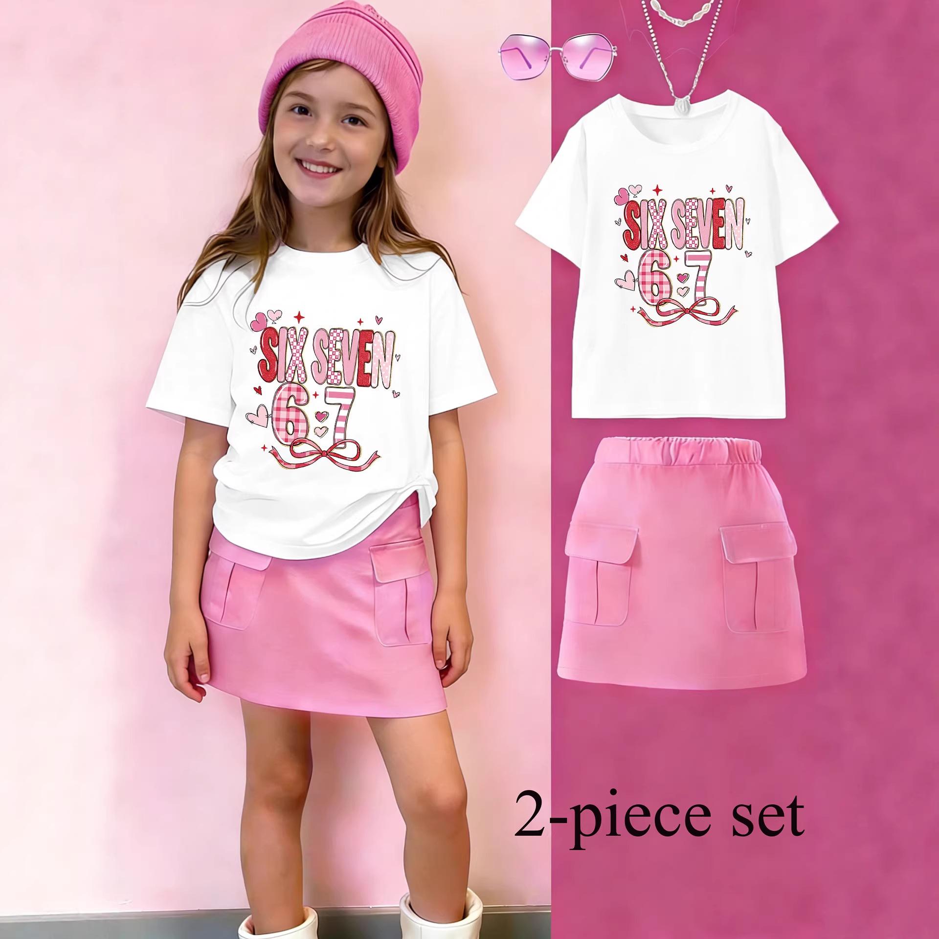 

Girls Fashion Set - Summer Children s Sweet Workwear Skirt Set 11-12Y