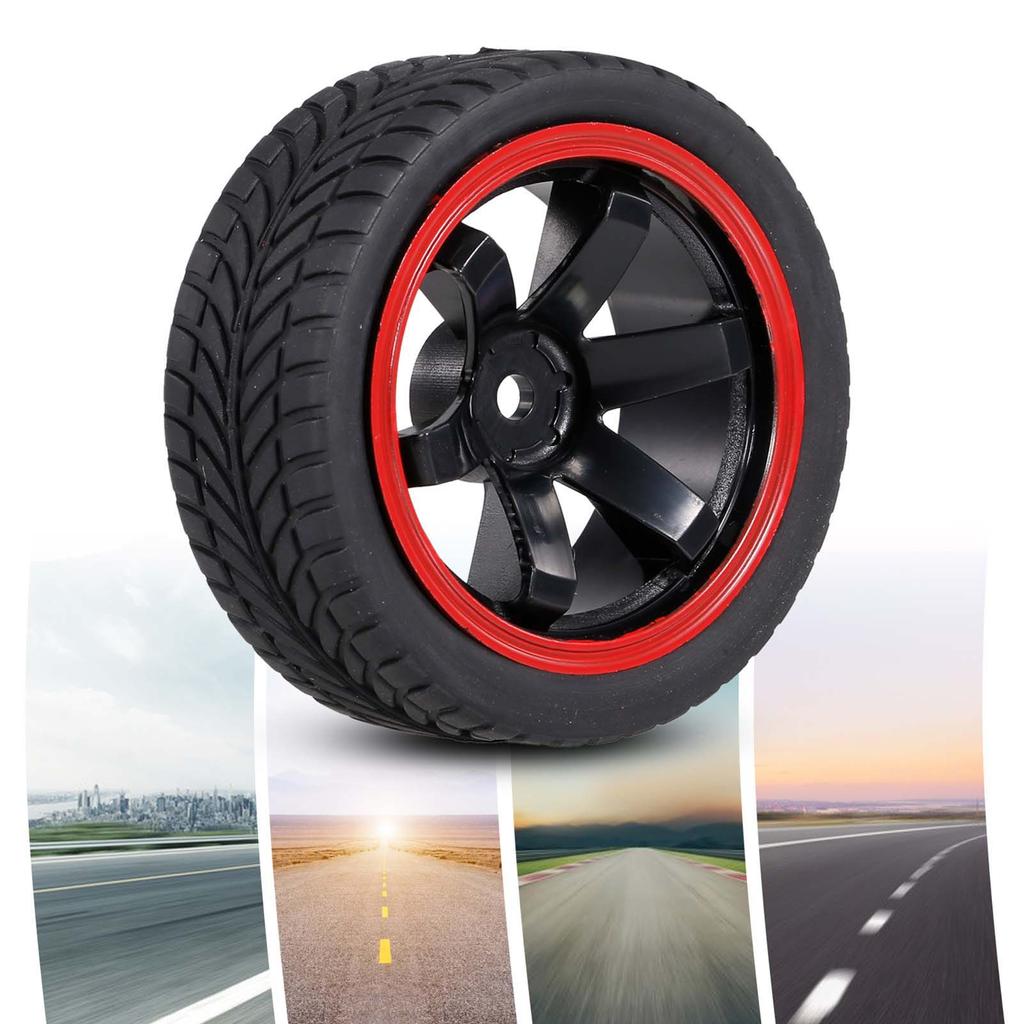 4PCS 1Celsius10 Rubber Tires for RC Racing Car, Rubber and Foam, Compatible with   HPI, Diameter 65mm for RC Cars