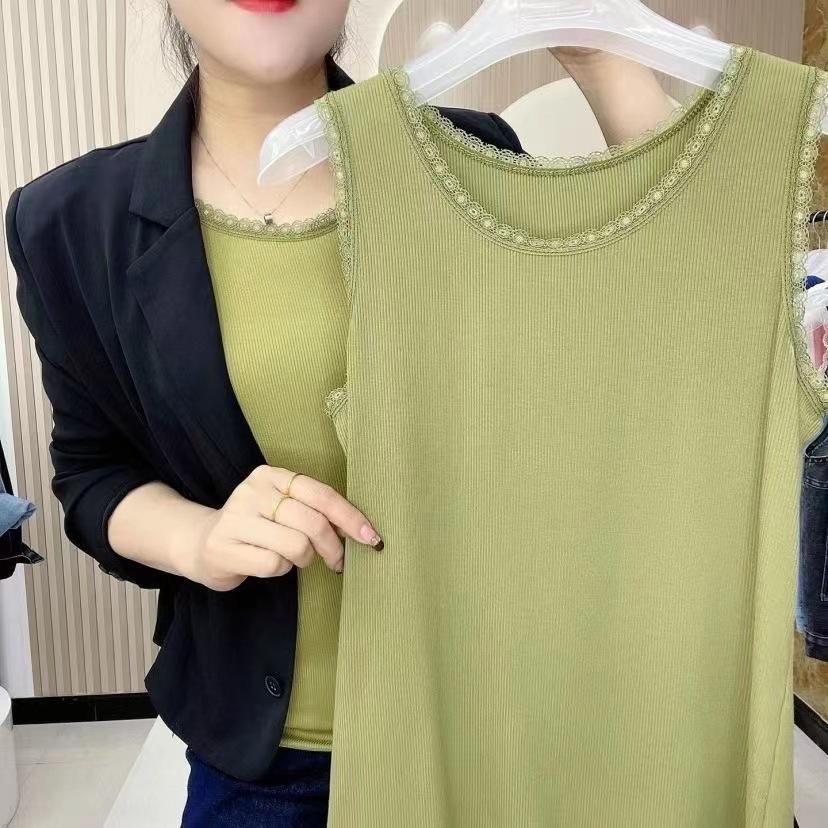 Lace lace small suspender vest women's summer new slim fit outside sleeveless top with bottoming shirt inside