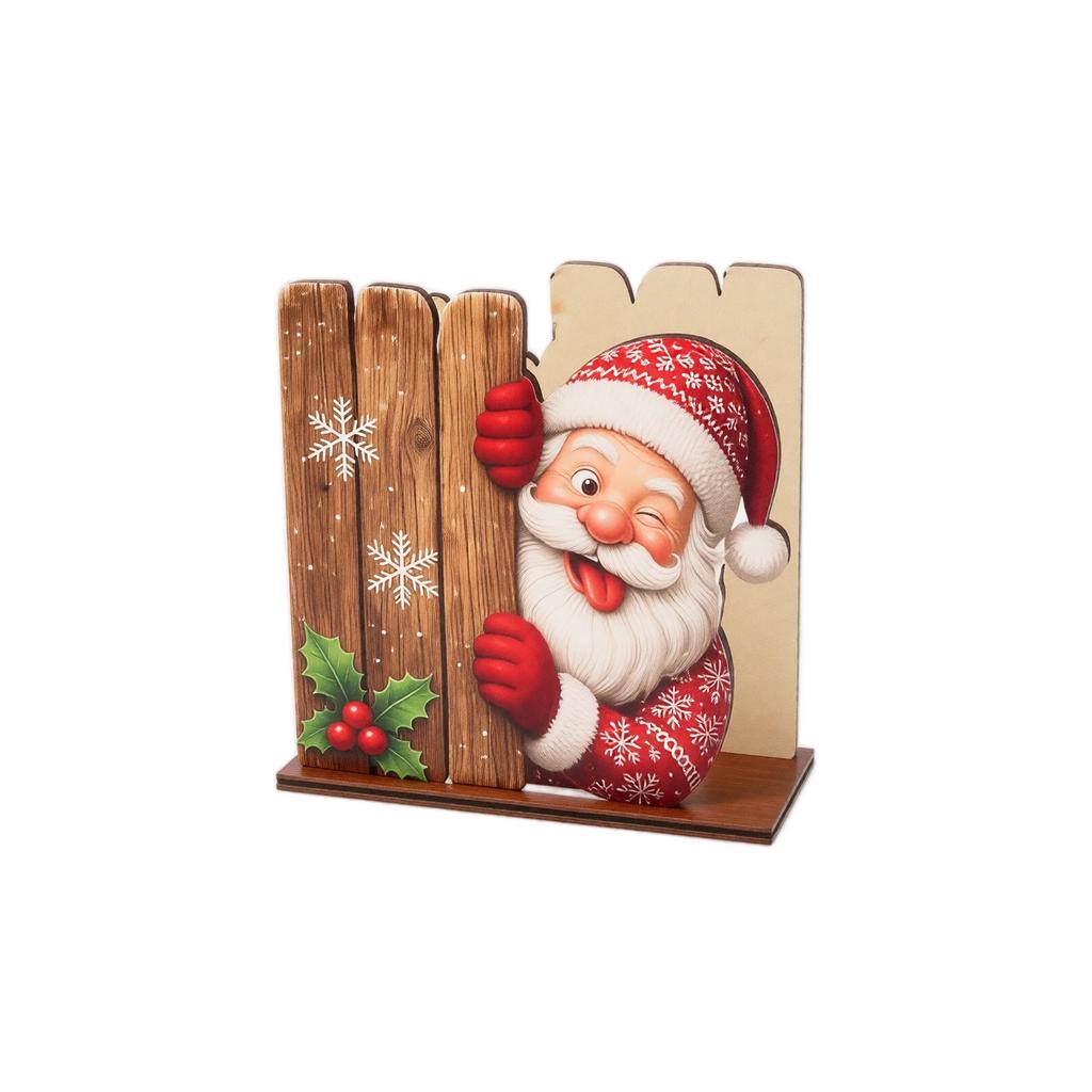 Christmas Shaped Wooden Photo Desktop Ornament for Holiday Home Decor