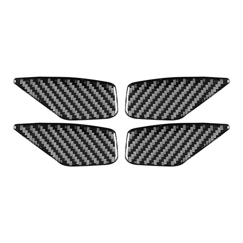 Inner Door Bowl Cover Trim Inner Door Bowl Decorative Stickers Carbon Fiber For BMW 5 Series G30 G38 2018- Carbon Fiber