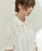 WIOE Seethrouh Frill Blouse_White
