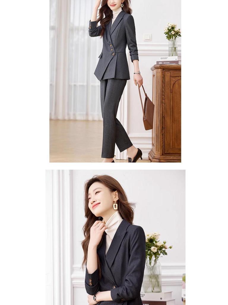 Women's Striped Suit Set 2025: Spring/Autumn Formal Professional Attire