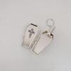Punk Inspired Coffin Keychain Openable Pendant Necklace Metal Texture Party Keyring Goth Culture Key Accessory for Daily