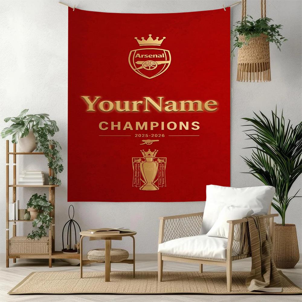 Arsenal Custom Your Name Wall Decor Tapestry Art For Pet Memorial Birthdaywedding Party Backdrop Family Gift
