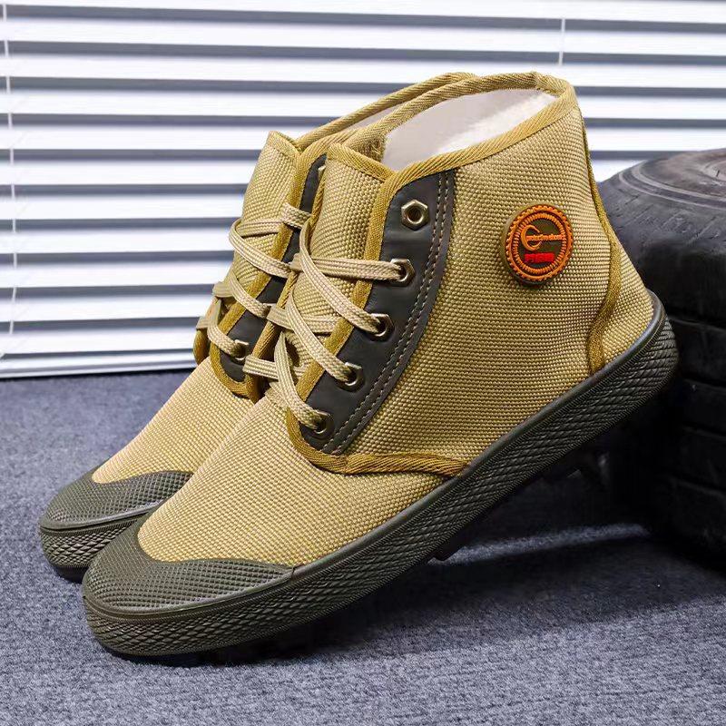New 2025 workers and farmers canvas waterproof and wear-resistant labor protection liberation shoes outdoor construction site non-slip and wear-resi