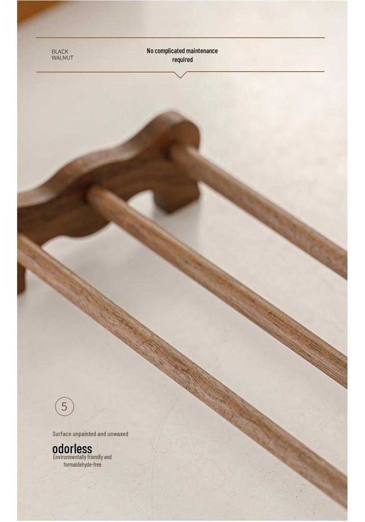 Carbonized Black Walnut Tea Cup Drying & Storage Rack - Kung Fu Tea Set Accessory