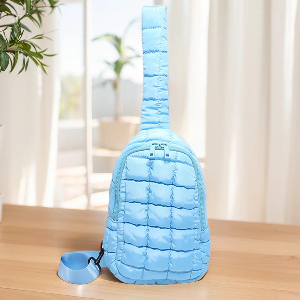 Women Quilted Chest Bag Cloud Waist Bag Adjustable Strap Puffer Crossbody Sling Bags Travel Fanny Pack Outdoor Travel Bags