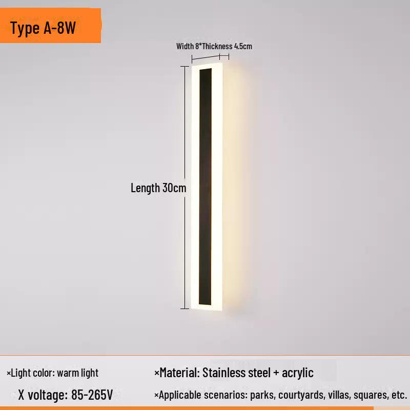 

Водонепроницаемый светодиодный уличный настенный светильник для виллы и сада A-Black-Waterproof-300MM холодный белый