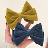 Winter Retro Bow Banana Clip For Women Elegant Velvet Large Ponytail Twist Clip Hairgrip Hairpins Barrettes Hair Accessories