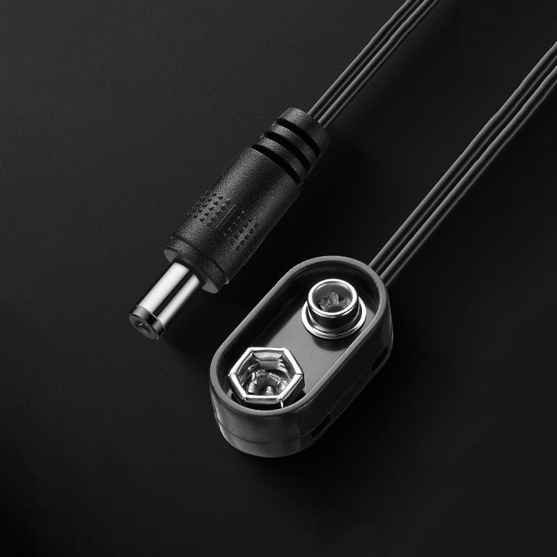 Effect Pedal 9V Battery Clip Converter Male Dcjack Plug Power Cable Snap Connector For Guitar Effect Pedal Battery Power Adapter