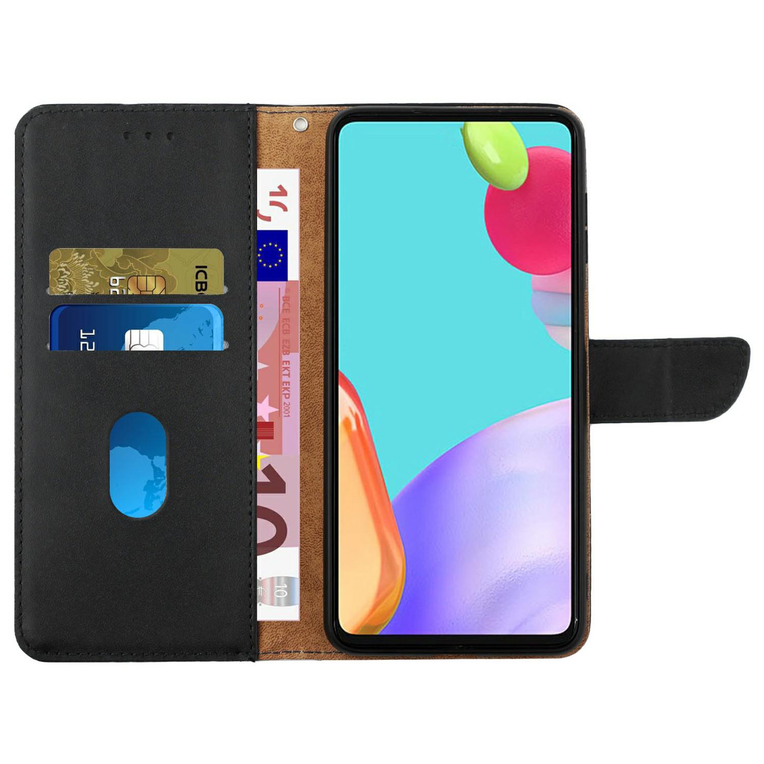 

For Realme C75 Case Genuine Cow Leather Phone Cover Nappa Texture Blue