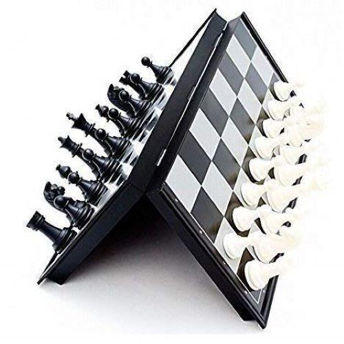 RSINC  Folding Smooth Surface Magnetic Chess Board Black and White Set Magnetic JL187260519775