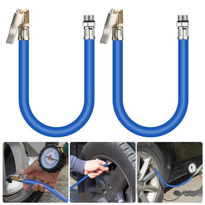 2 Pcs Inflator Car Mounted Inflation Pump Nozzle Extension Tube Quick Inflation Clamp Tire Quick Inflation Nozzle Extension Tube