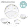 OGISO Peter Rabbit Natural Garden 4-Piece Reinforced Porcelain Dinnerware Set with Spoon and Fork (Dishwasher and Microwave Safe)