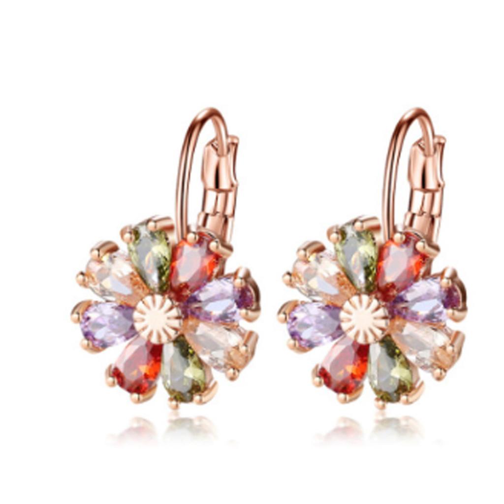 Multicolor Gemstone Stud Earrings Hypoallergenic Lightweight Design For Sensitive Skin Daily Wear Sparkling Jewelry