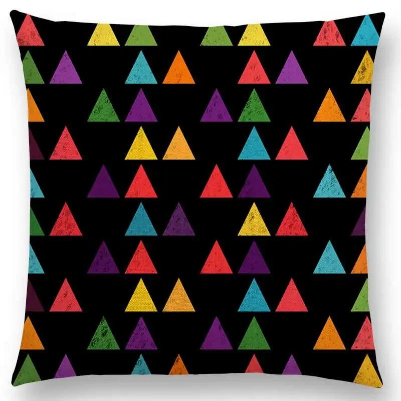 Kolorowe Kwiaty Liście Kropki Poszewka na Poduszkę na Sofę Gwiazdy Fale Wzór Geometryczny Pastelowe Trójkąty Diament Tęcza Poszewka na Poduszkę