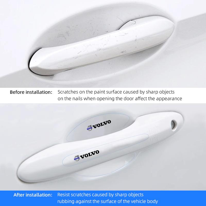 8Pcs Car Door Bowl Handle Protective Sticker Anti-collision Strip For Volvo XC90 V90 V60 XC60 V40 S80 S60 S90 C40 XC40 V70 XC70