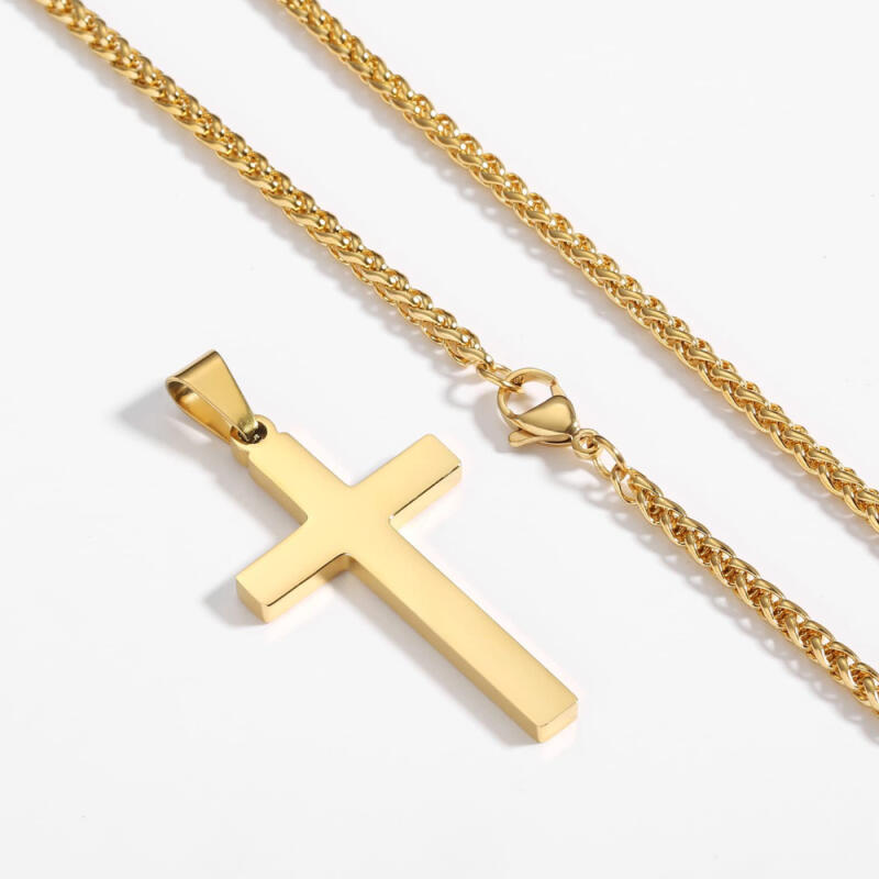 Cross Necklace Fashion Friendship Surgical Cross Necklace Gold