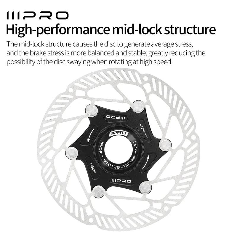 IIIPRO Ultra-Light Bicycle Brake Rotor 140/160mm Hollow High-Strength Steel MTB/Road Bike 6 Bolts/Center Lock Disc Brake Rotors