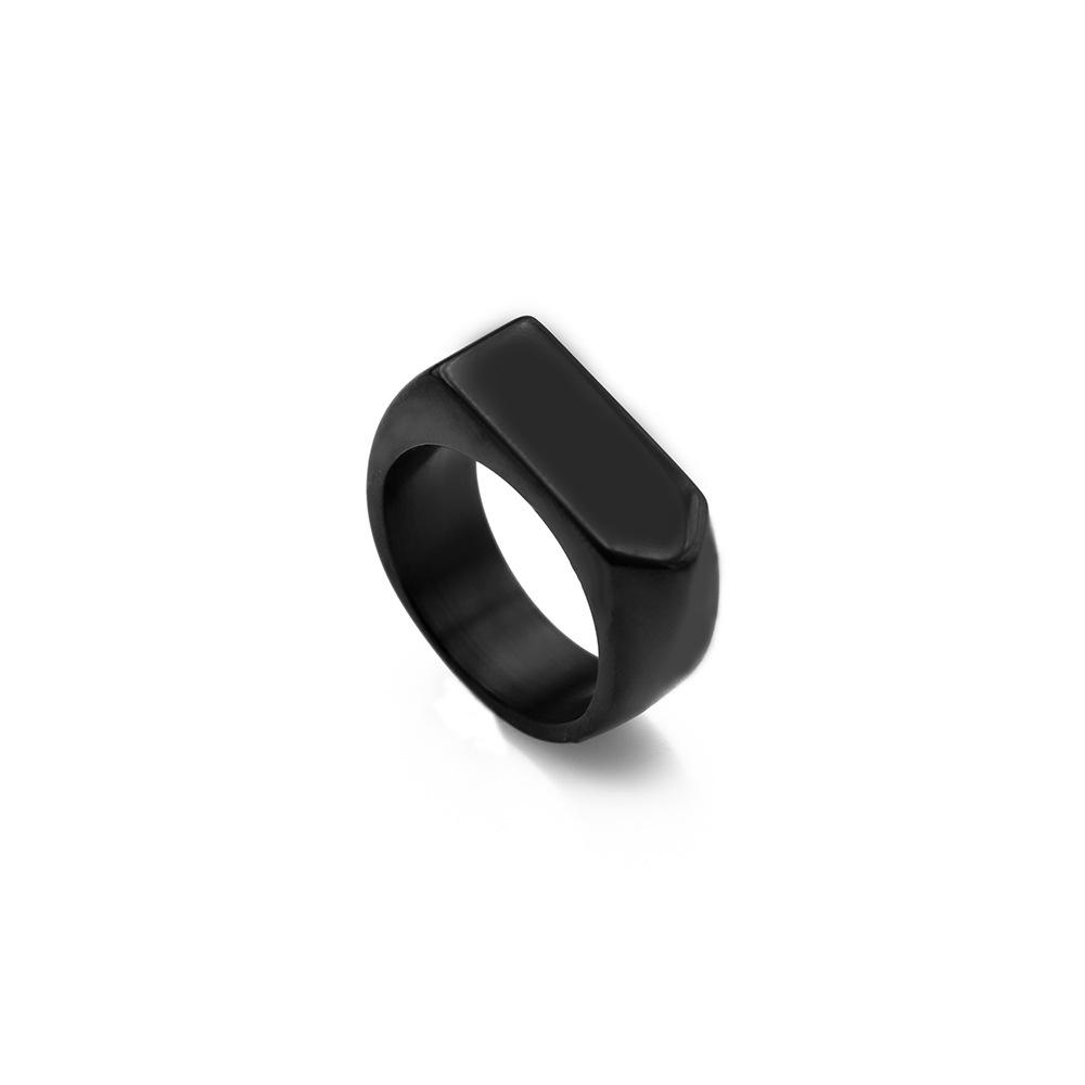 Titanstahlring Kalter Wind Geometrischer Retro Partnerring Modischer Glänzender Ring