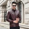 Middle-aged and elderly leather jacket men's casual slim business leather jacket men's one pu casual versatile