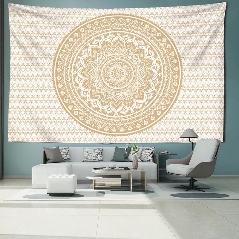 Mandala Tapestry Psychedelic Stripe Wall Hanging Abstract Psychedelic Artwork Suitable for Living Room Bedroom 100X70CM
