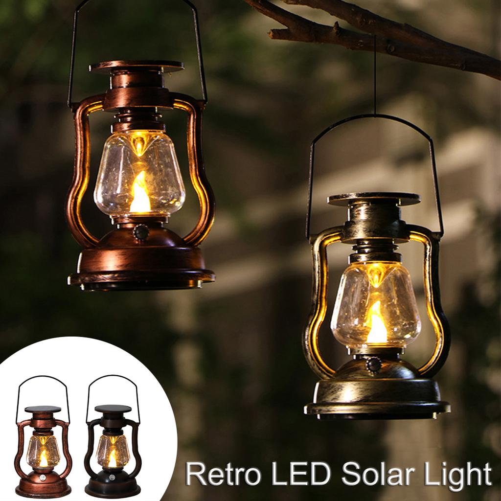 LED Solarleuchten Vintage Solar-Kerzenlichter Flammenlos Flackernd Wiederverwendbar Tragbar Außen Hängelampen Gartendekoration